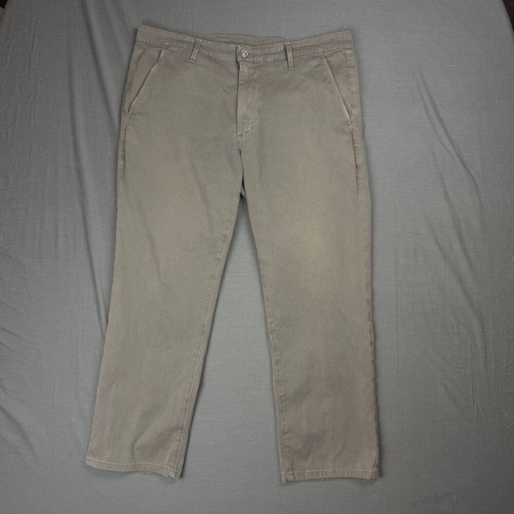AG Adriano Goldschmied The Lux Khaki Tailored Trouser Pants Size 34x28 Gray